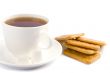 cup of tea, sugar and cookies