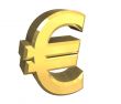 isolated euro symbol in gold - 3D made