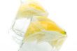 soda water and lemon slices