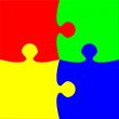 Colorful four pieces puzzle