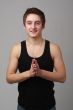 Young man on a grey background.