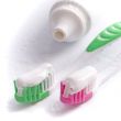 toothpaste and toothbrushes