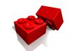 red blocks in plastic - 3d made