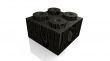 wooden black lego block - 3D made