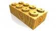 wooden oak lego block 3D