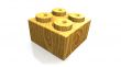wooden oak lego block 3D