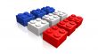 French flag made with blocks - 3d made