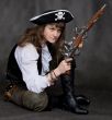 Girl - pirate with two pistol in hands