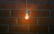 Light near brick wall