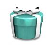 white gift with blue wrap - 3D made