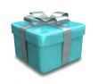 white gift with blue wrap - 3D made