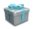 white gift with blue wrap - 3D made