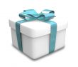 white gift with blue wrap - 3D made