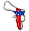 Bonaire Netherlands Antilles button flag map