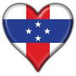 Netherlands Antilles button flag heart shape