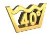 washing 40 degree symbol in gold isolated - 3D