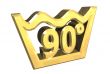 washing 90 degree symbol in gold isolated - 3D