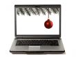 Laptop with christmas toy