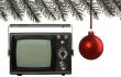 Christmas frame and old tv