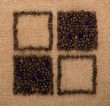 Squares of coffee beans
