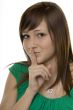 Woman with gestures quiet