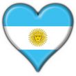 Argentina button flag heart shape