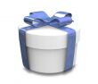 white gift with blue wrap - 3d made