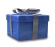 white gift with blue wrap - 3d made