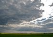 Sky above colorful meadow