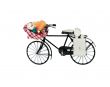 Open picnic food basket on bicycle