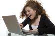 happy teenager with computer