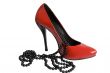 Red shoe and bladk beads