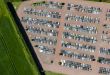 Aerial view of a cemetery