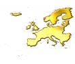 Europe 3d Golden Map