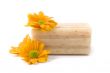 natural soap and flowers