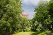 Landscape with red tower