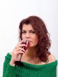 girl with a red wine glass