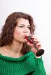 girl with a red wine glass