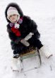 girl on sledge