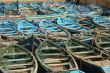 Blue wooden boats