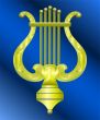 Vector gold decorated lyre