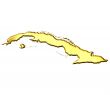 Cuba 3d Golden Map