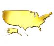 USA 3d Golden Map