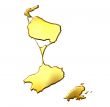 Saint Pierre and Miquelon 3d Golden Map