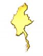 Myanmar 3d Golden Map