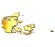 Denmark 3d Golden Map