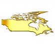 Canada 3d Golden Map
