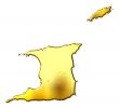 Trinidad and Tobago 3d Golden Map
