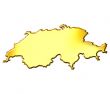 Switzerland 3d Golden Map
