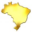 Brazil 3d Golden Map
